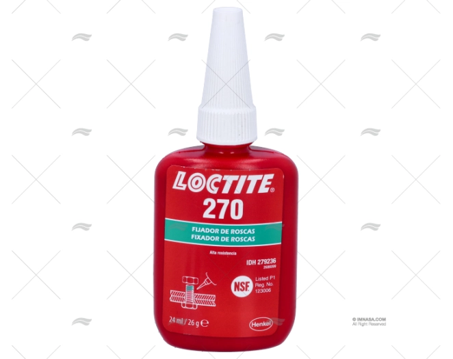 FIXADOR PARAFUSOS 270 24ml VERDE ALTA RESISTÊNCIA LOCTITE