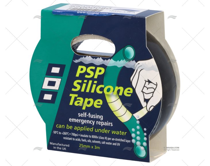 CINTA SILICONE PRETA 25mmx3m PSP TAPES