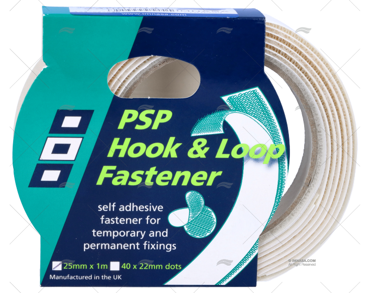 CINTA VELCRO BRANCO 25mm/1m PSP TAPES