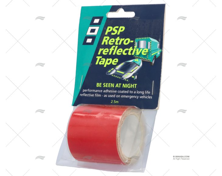 FITA RETRO REFLECTORA VERMELHA 50mm/2,5m PSP TAPES
