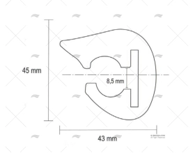 PERFIL PVC L 45 PRETO 24m TESSILMARE