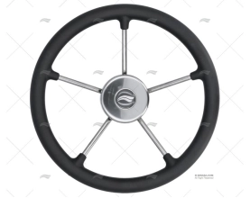 RODA LEME  350mm 5R POLI.NEGR/INOX IMNASA