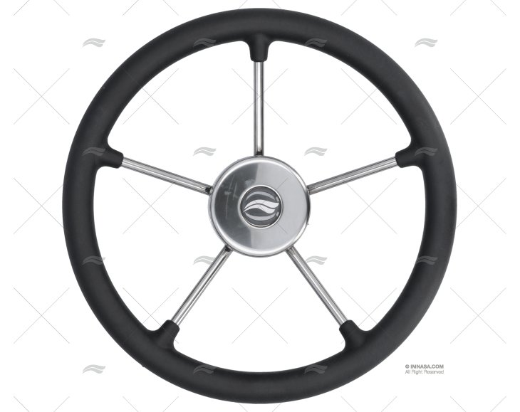 RODA LEME  350mm 5R POLI.NEGR/INOX IMNASA