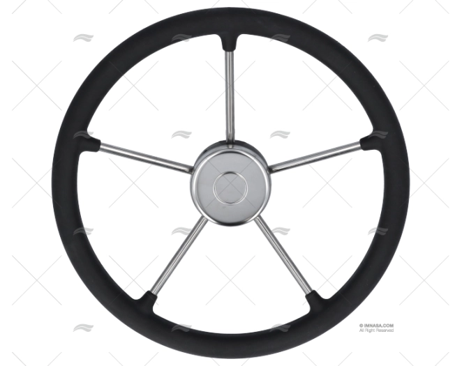 RODA LEME  400mm 5R POLI.PRETA/INOX RIVIERA