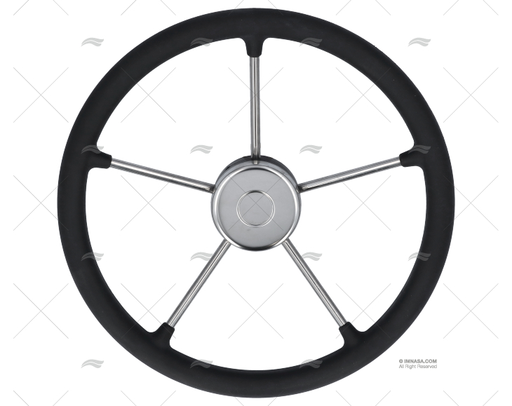 RODA LEME  400mm 5R POLI.PRETA/INOX RIVIERA
