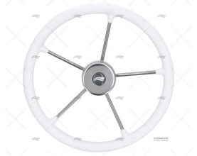 RUOTA DEL TIMONE  400mm 5R POLI.BIANCO/INOX IMNASA