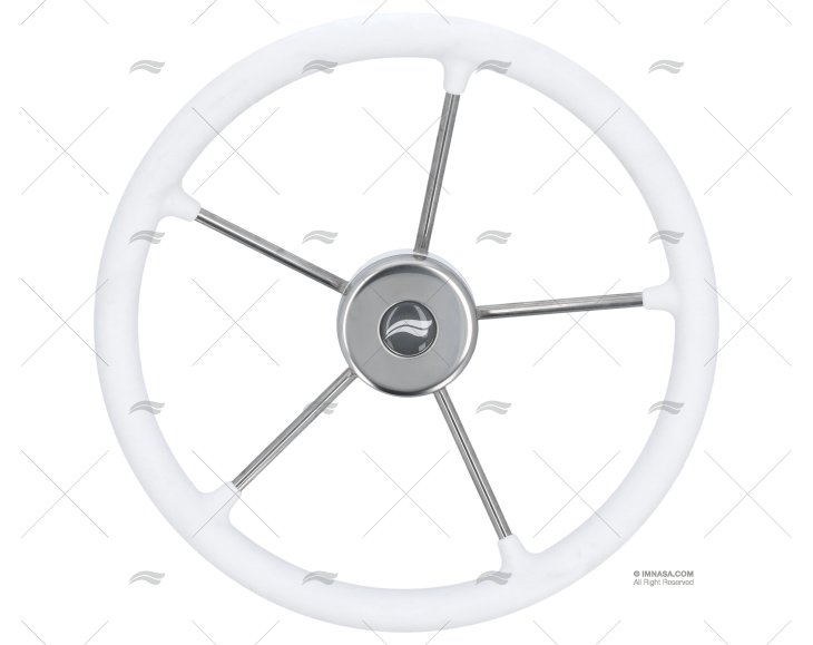 RODA LEME  400mm 5R POLI.BRANCO/INOX IMNASA