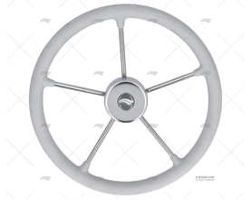 RODA DO LEME  400mm 5R POLI.GRIS/INOX RIVIERA