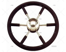 RODA LEME  450mm 6R POLI.NEGRO/INOX SAVORETTI ARMANDO