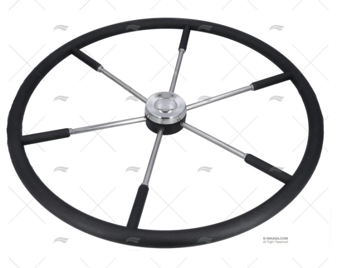 RUOTA TIMONE  800mm 6R POLI.NERO/INOX SAVORETTI ARMANDO