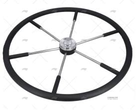 RUOTA TIMONE  800mm 6R POLI.NERO/INOX SAVORETTI ARMANDO