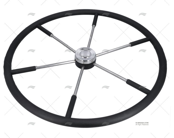 RUOTA TIMONE  800mm 6R POLI.NERO/INOX SAVORETTI ARMANDO