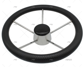 RODA LEME  340mm 5R POLI.PRETO/INOX SAVORETTI ARMANDO