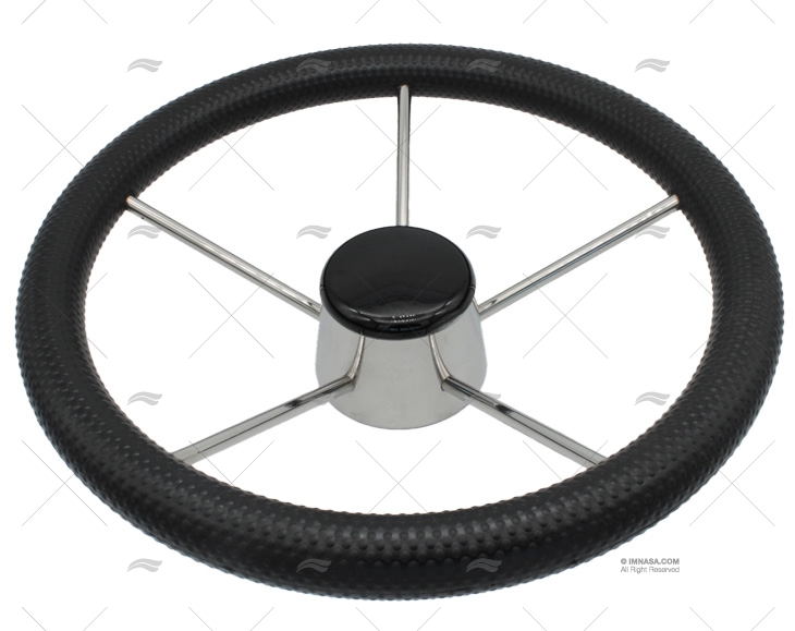 RODA LEME  340mm 5R POLI.PRETO/INOX SAVORETTI ARMANDO
