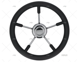 RODA LEME  350mm 5R POLI.PRETO/INOX SAVORETTI ARMANDO