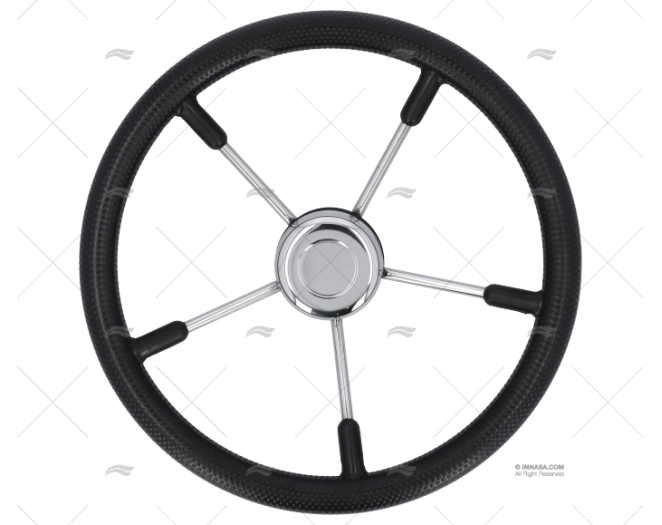 RUOTA TIMONE  400mm 5R POLI.NERO/INOX SAVORETTI ARMANDO