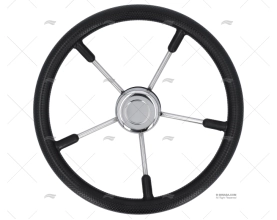RODA LEME  400mm 5R POLI.PRETO/INOX SAVORETTI ARMANDO