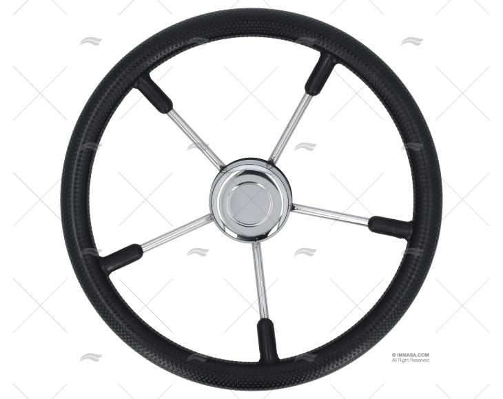 RODA LEME  400mm 5R POLI.PRETO/INOX SAVORETTI ARMANDO