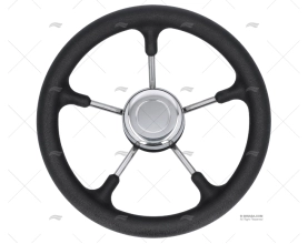 RUOTA TIMONE  320mm 5R POLI.NERO/INOX SAVORETTI ARMANDO