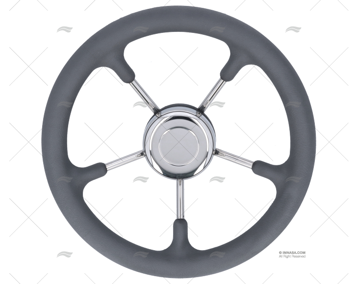 RUOTA TIMONE  320mm 5R POLI.GRIGIO/INOX SAVORETTI ARMANDO