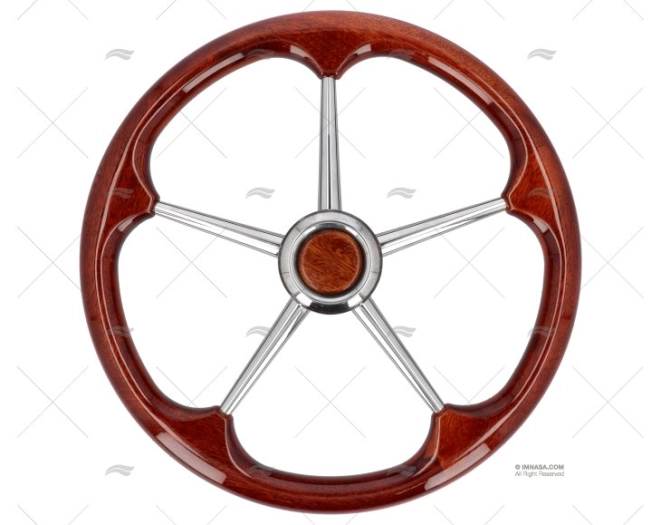 RUOTA TIMONE  400mm 5R LEGNO/INOX MOGANO SAVORETTI ARMANDO