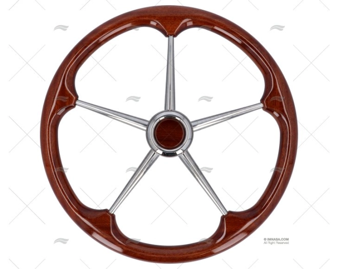 RUOTA TIMONE  450mm 5R LEGNO/INOX MOGANO SAVORETTI ARMANDO