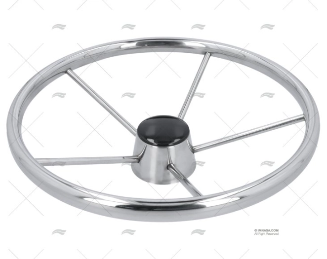 RUOTA TIMONE  390mm 5R INOX 25º