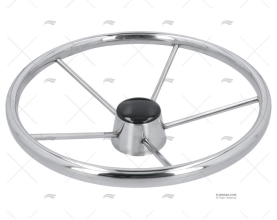 RUOTA TIMONE  390mm 5R INOX 25º