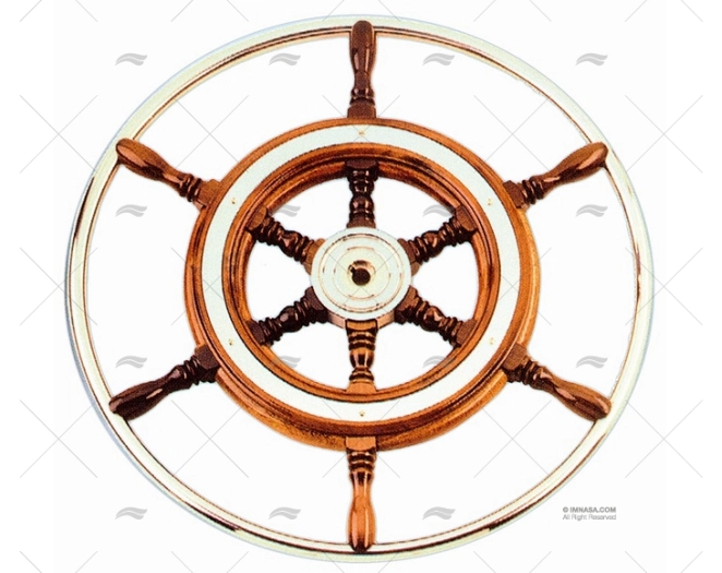 RODA LEME  420mm 6R MADEIRA/INOX EMBELEZADOR SAVORETTI ARMANDO