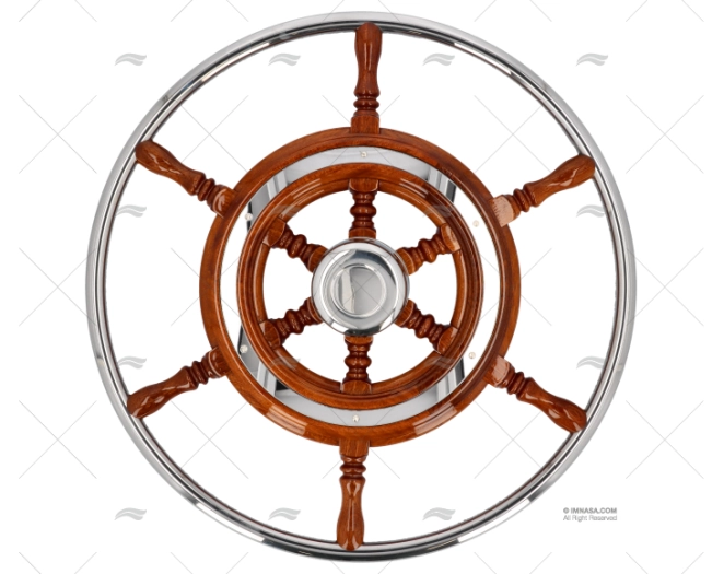 RODA LEME  490mm 6R MADEIRA/INOX EMBELEZADOR SAVORETTI ARMANDO