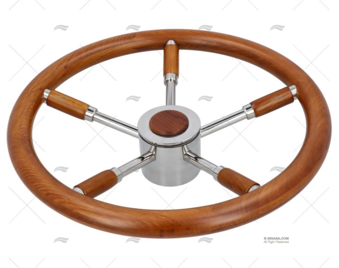 RODA LEME  400mm 5R MADEIRA/INOX SAVORETTI ARMANDO