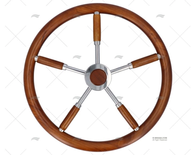 RODA LEME  450mm 6R MADEIRA/INOX SAVORETTI ARMANDO
