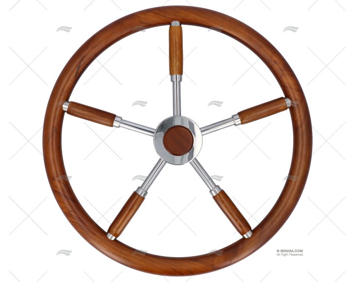RODA LEME  450mm 6R MADEIRA/INOX SAVORETTI ARMANDO