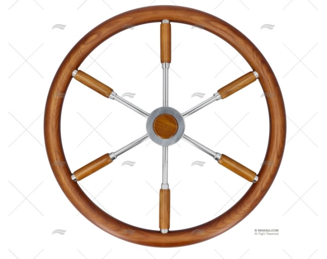 RODA DO LEME  500mm 6R MADEIRA/INOX SAVORETTI ARMANDO