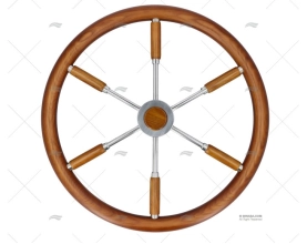 RUOTA TIMONE  500mm 6R LEGNO/INOX SAVORETTI ARMANDO