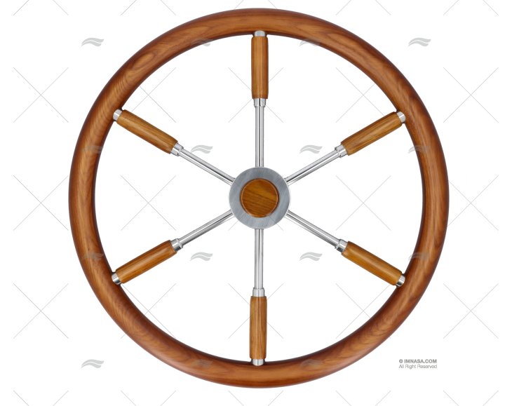 RUOTA TIMONE  500mm 6R LEGNO/INOX SAVORETTI ARMANDO