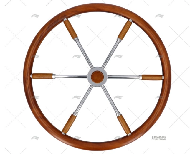 RUOTA TIMONE  600mm 6R LEGNO/INOX SAVORETTI ARMANDO