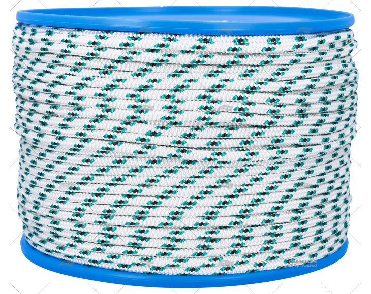 PRE-STRETCHED HALYARD 6mm WHITE/GREEN MEYER