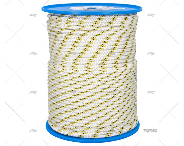 PRE-STRETCHED HALYARD 8mm WHITE/YELLOW