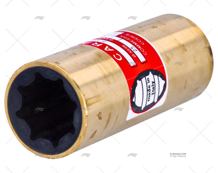 CUSCINETTO OTTONE-GOMMA 25x40x100mm CARAVEL