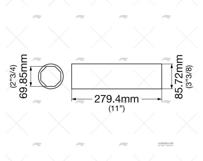 MANCAL LATÃO-BORRACHA 8AM 2"3/4 (1) CARAVEL