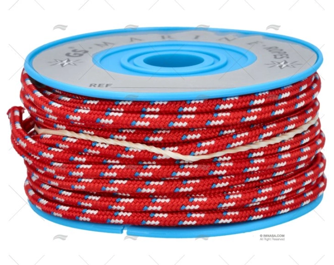 BOBINA POLIÉSTER. VERMELHA/AZUL/BRANCA 3mm 10m MEYER