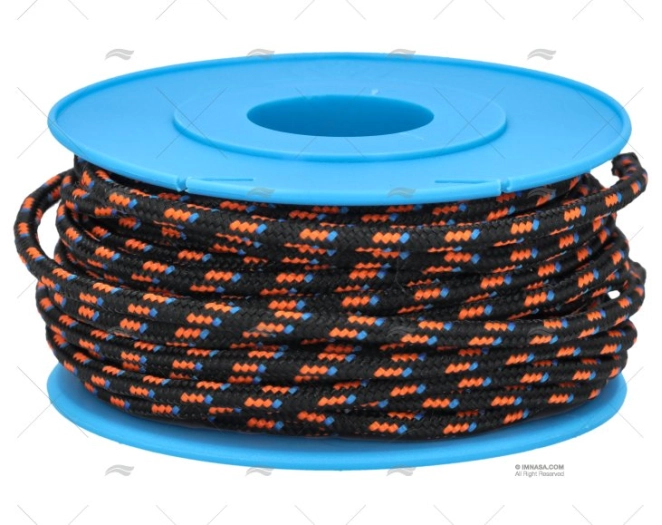 BOBINA POLIÉSTER. PRETA/LARANJA/AZUL 3mm 10m MEYER