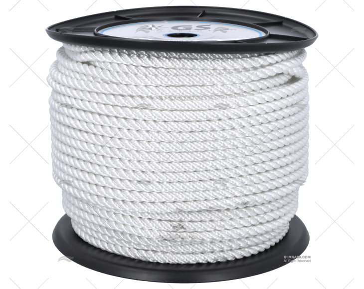 CORDAGE POLYESTER BLANC 8MM