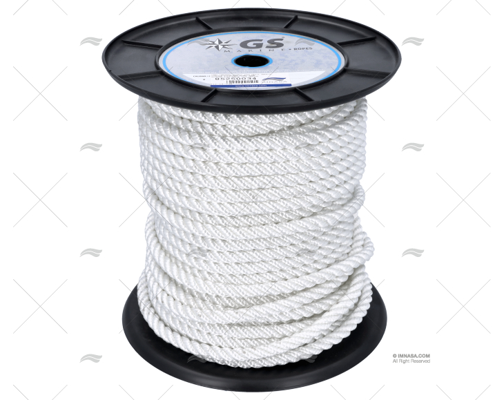 CORDAGE POLYESTER BLANC 10MM