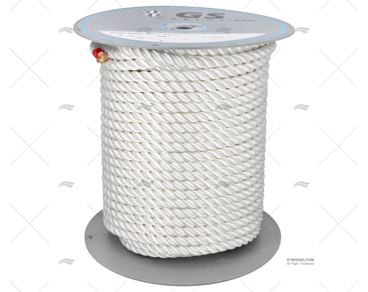 *** MOORING ROPE WHITE 24mm HIGH
