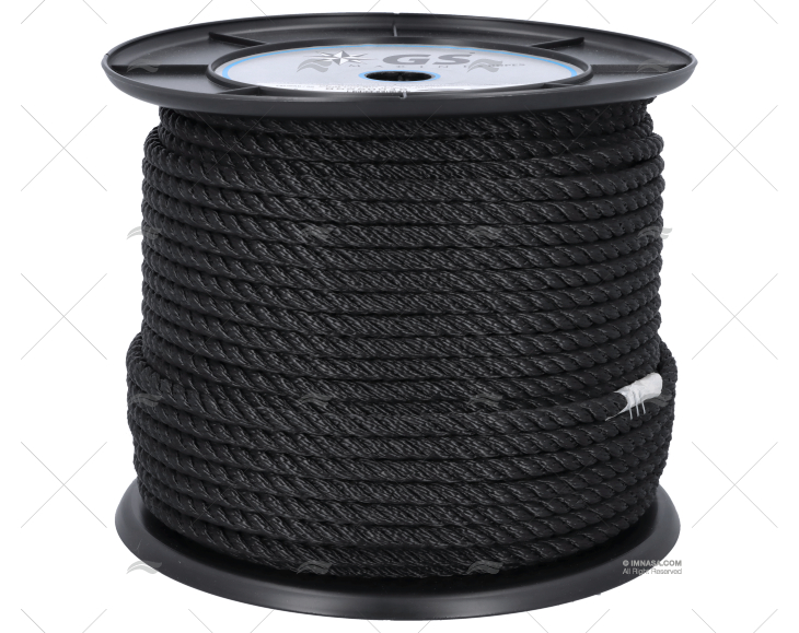 MOORING ROPE BLACK  8mm HIGH STRENGTH