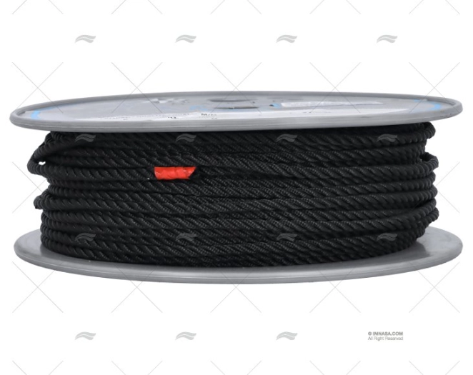 MOORING ROPE BLACK  6mm HIGH STRENGTH LIROS