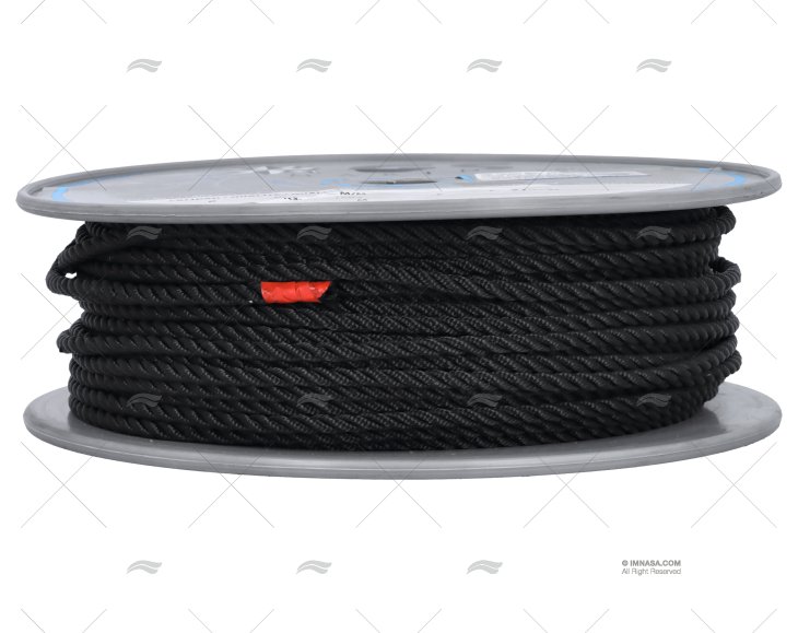 MOORING ROPE BLACK  6mm HIGH STRENGTH LIROS