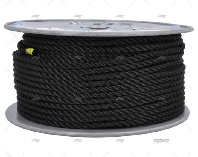 MOORING ROPE BLACK  8mm HIGH STRENGTH LIROS